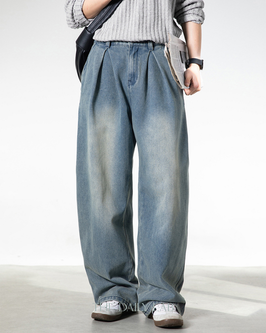 Vintage Structure Straight Denim in Blue