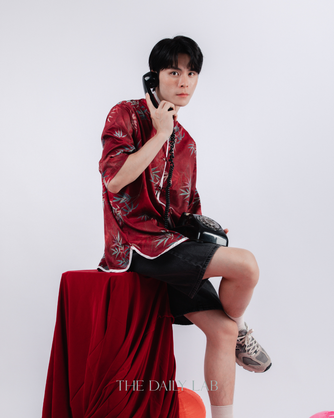 Trendy Ice Silk Tang Top in Red