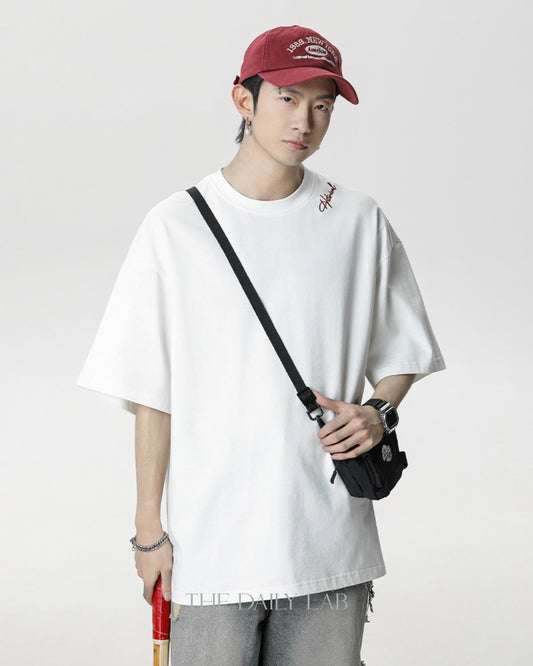 Historical Patchwork Short-Sleeve T-Shirt in White