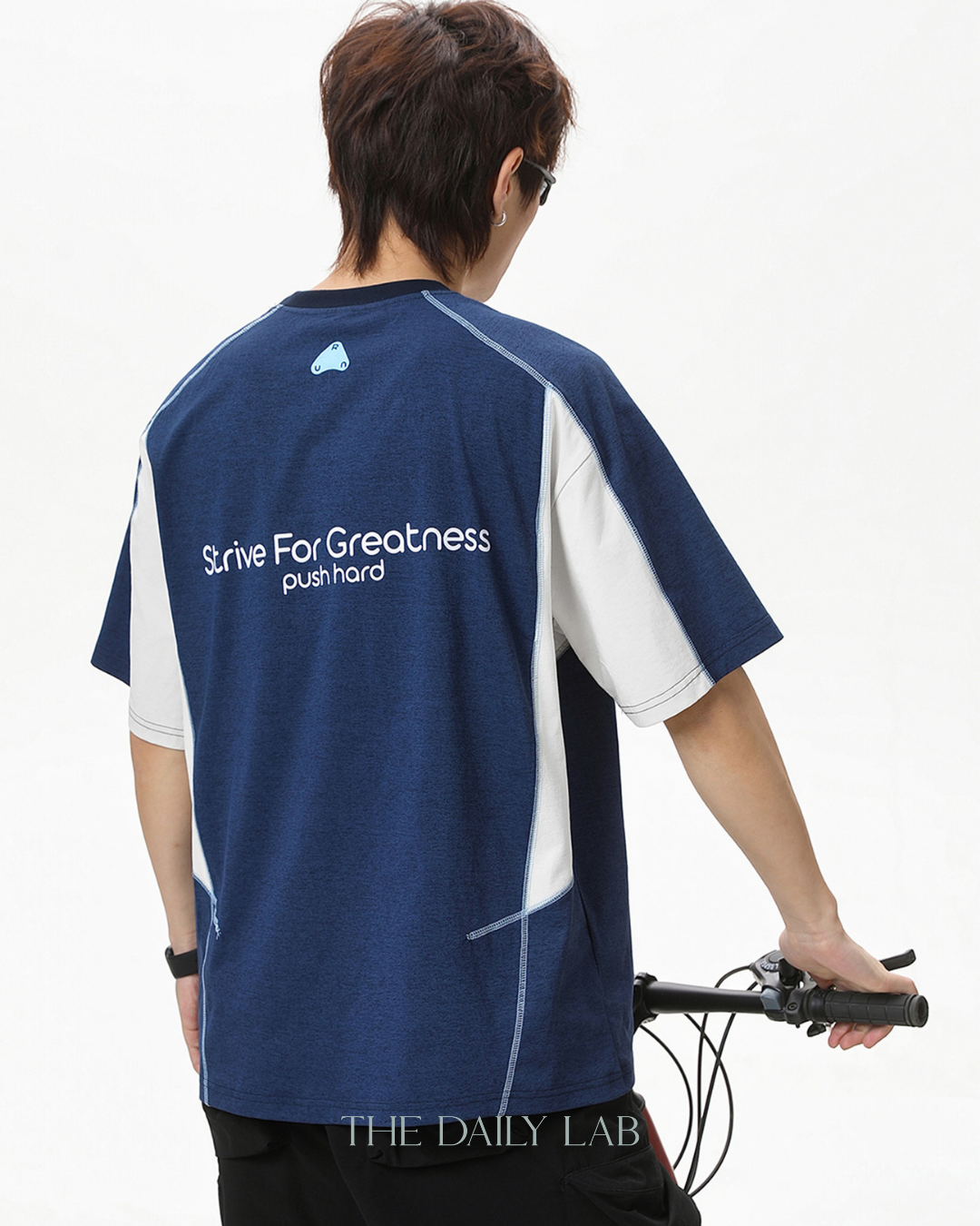 Street Colorblock Print Tee in Blue