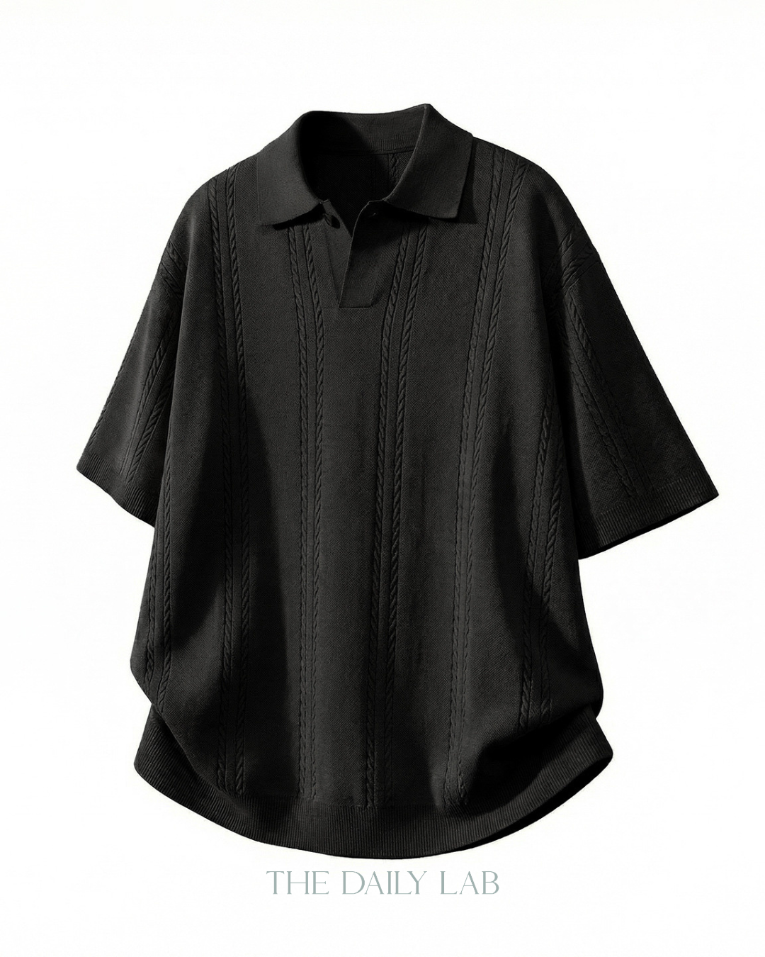 Coast Club Knit Polo in Black