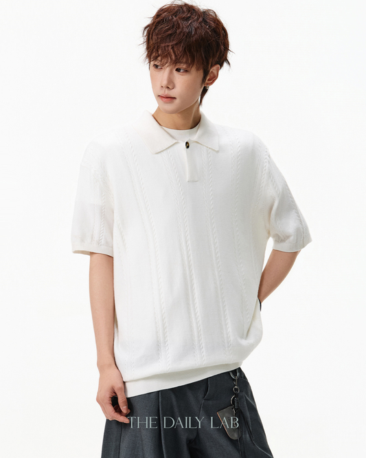Coast Club Knit Polo in White