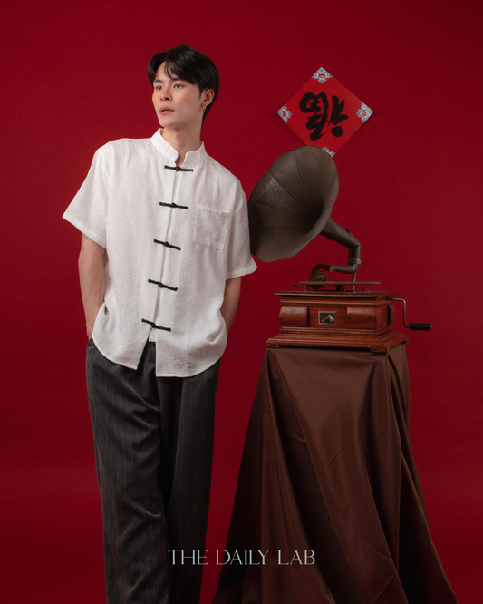 Minimalist Tang Suit Top in White