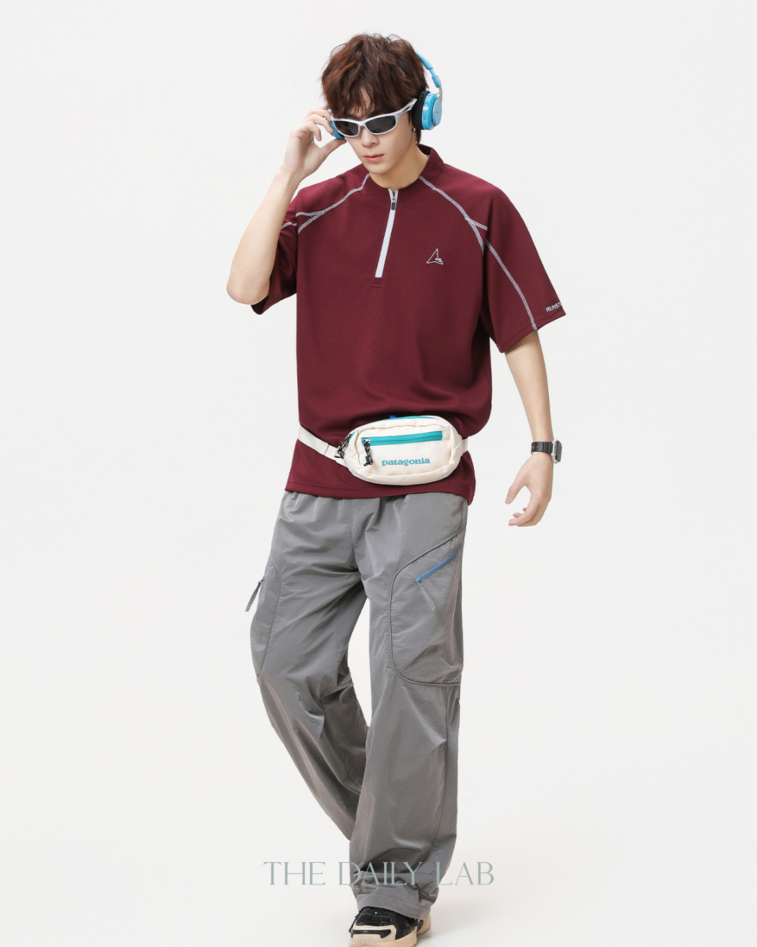 Active Cool Half-Zip Tee in Red