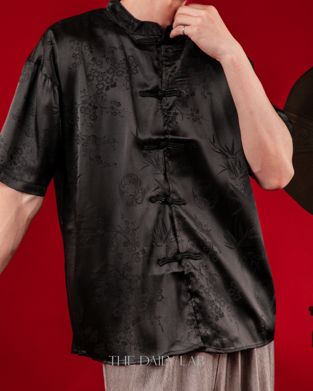 Lightweight Jacquard Tang Suit in Black