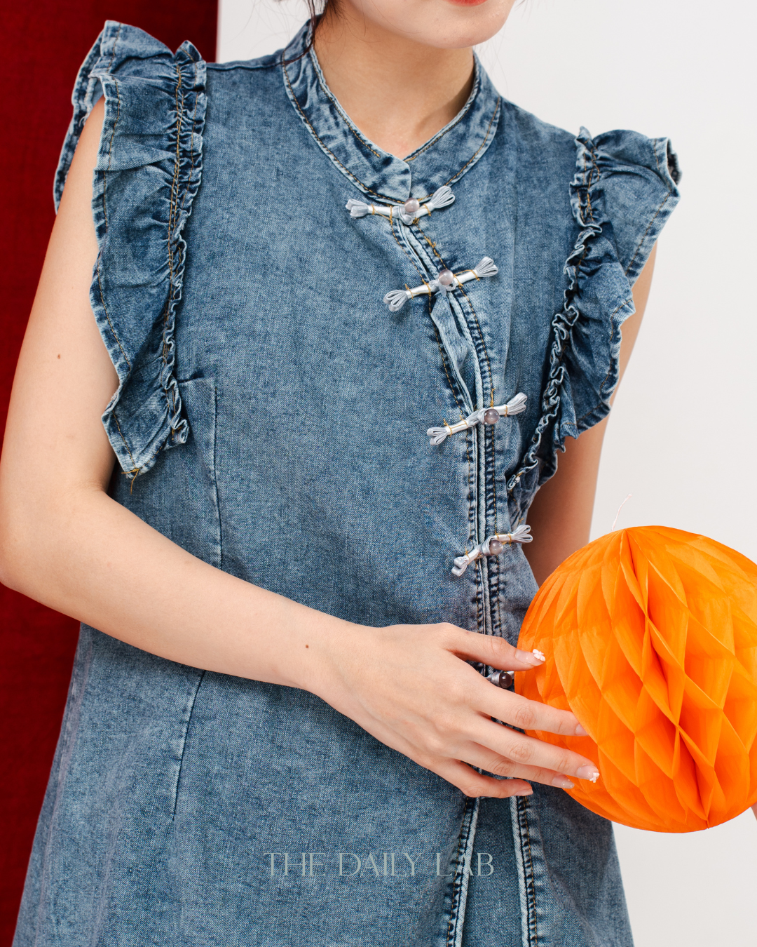 Denim Flutter Two-Piece Set