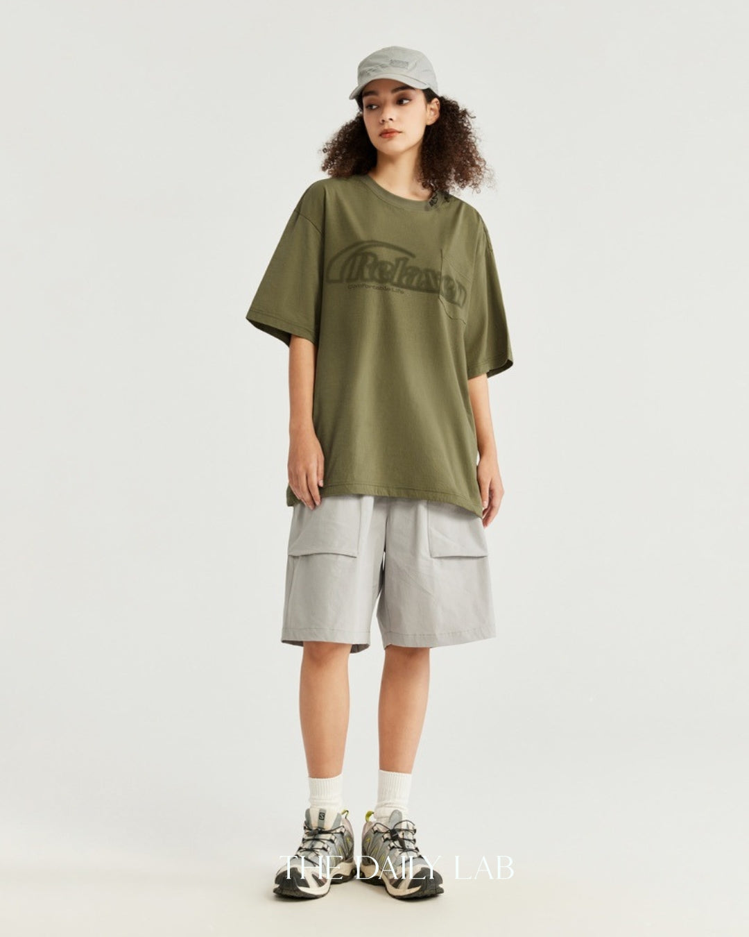 Relaxed Pocket Loose Tee in Green