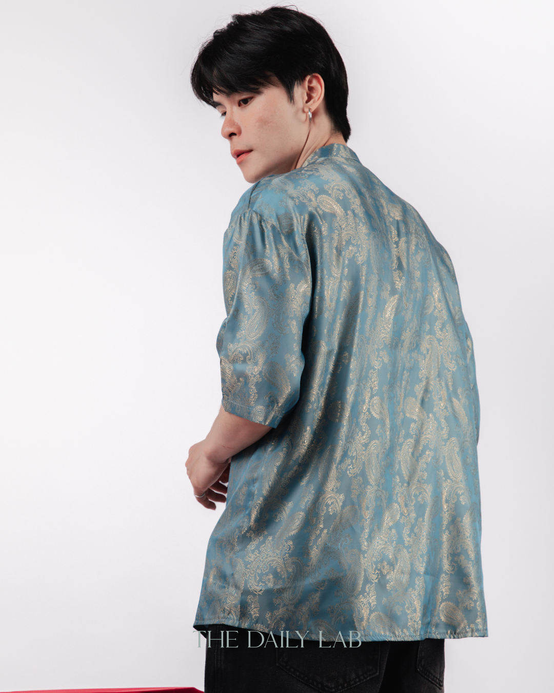 Chinese Style Phoenix Jacquard Shirt in Blue