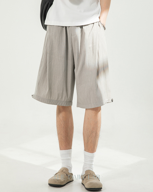 Studio Pleat Shorts in Beige