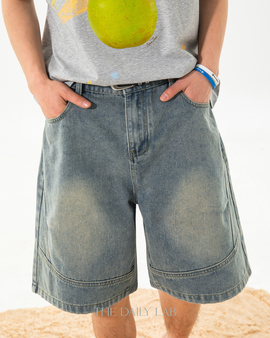 Coastal Fade Denim Shorts in Blue