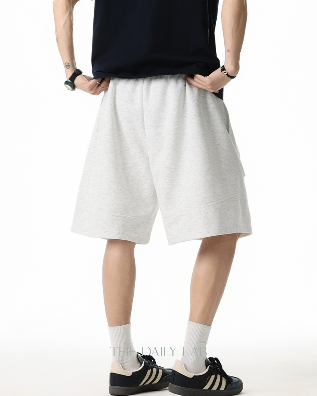 Vintage Patchwork Embroidered Shorts in White