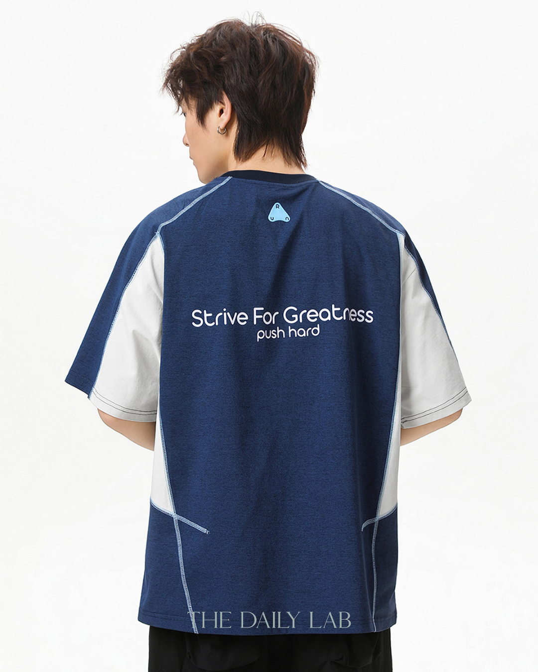 Street Colorblock Print Tee in Blue