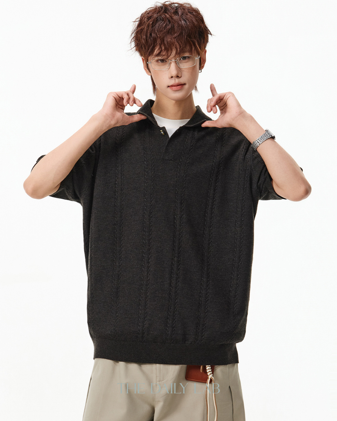 Coast Club Knit Polo in Black