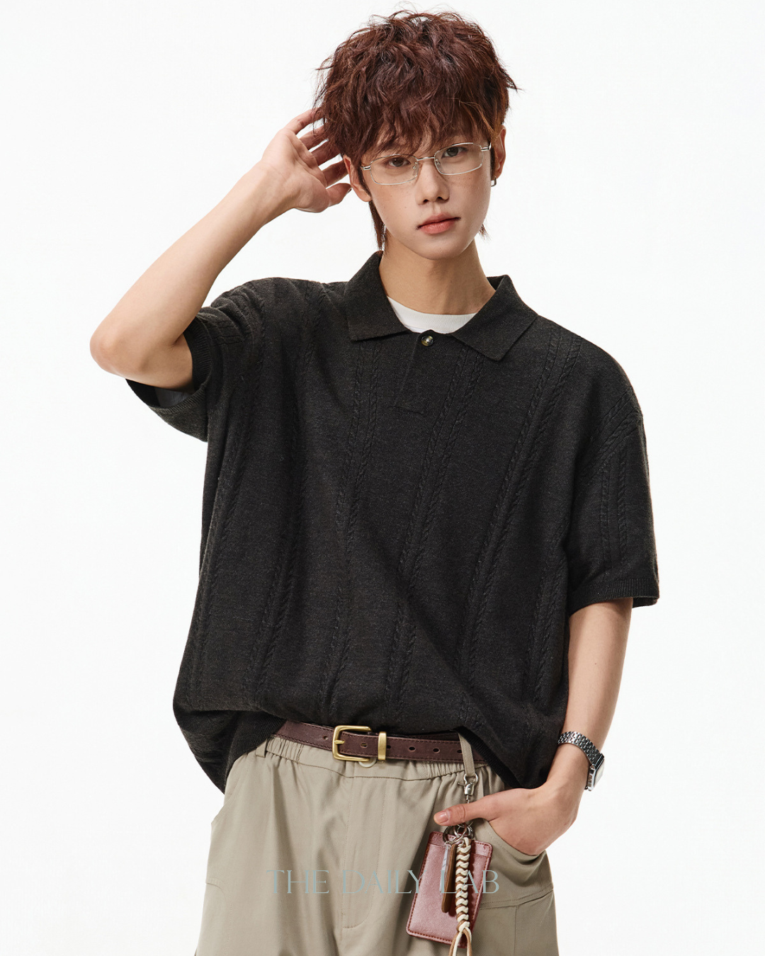 Coast Club Knit Polo in Black