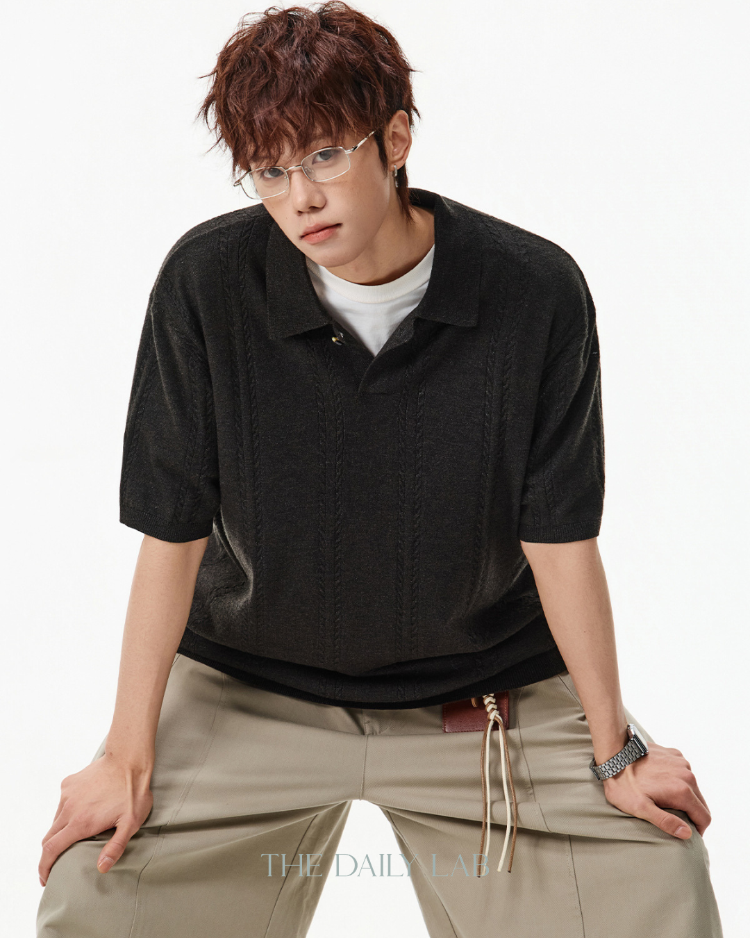 Coast Club Knit Polo in Black