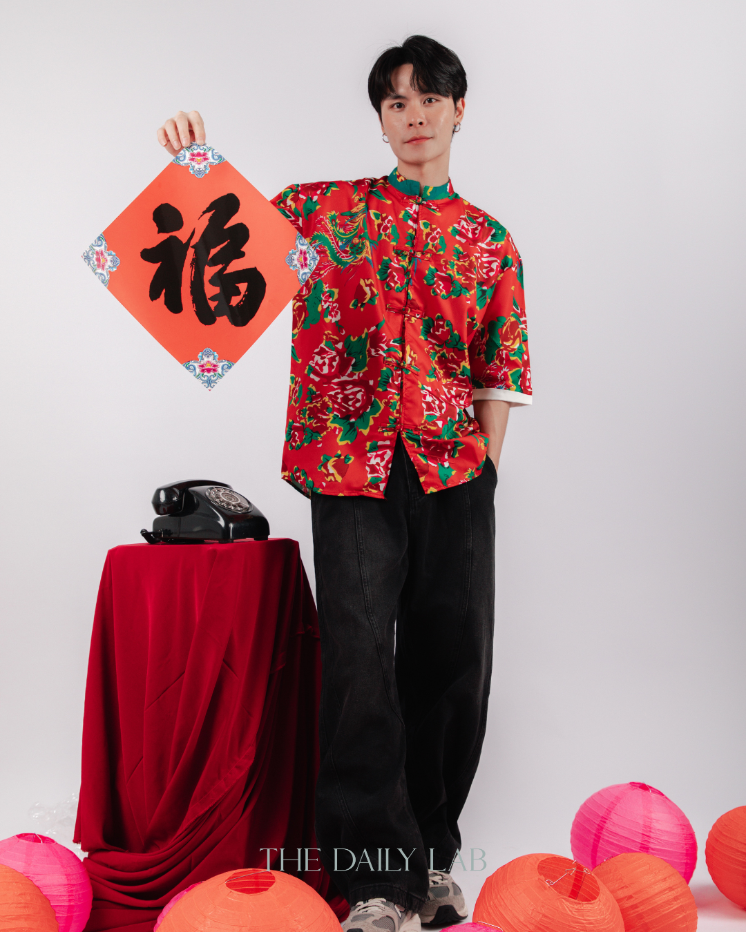 Prosper Dragon Print Shirt in Red