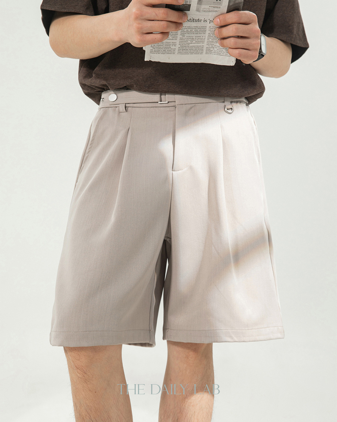 Drape Tailor Shorts in Khaki