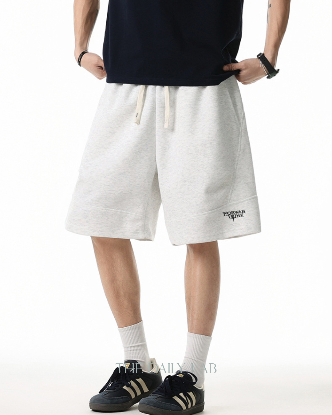 Vintage Patchwork Embroidered Shorts in White