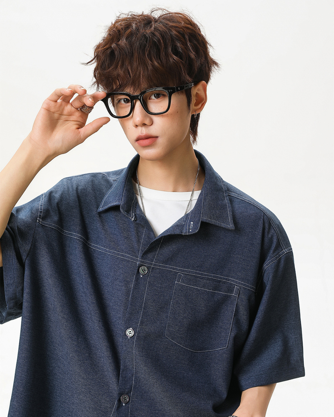 Heritage Stitch Shirt in Dark Blue