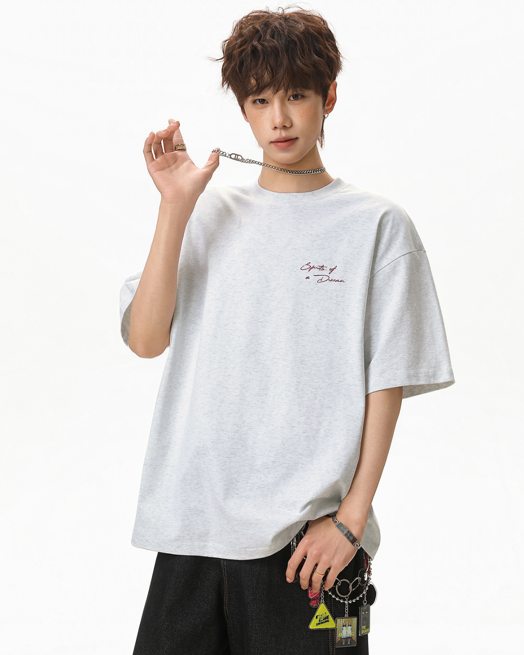 Dreamer Spirit Tee in Light Grey
