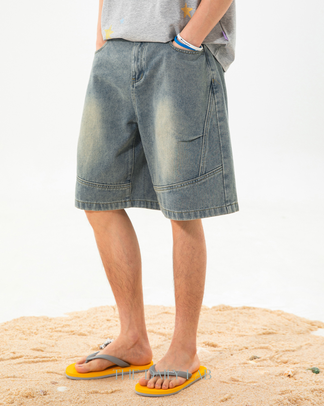 Coastal Fade Denim Shorts in Blue