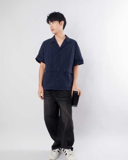 Solid Color Tech Shirt in Navy