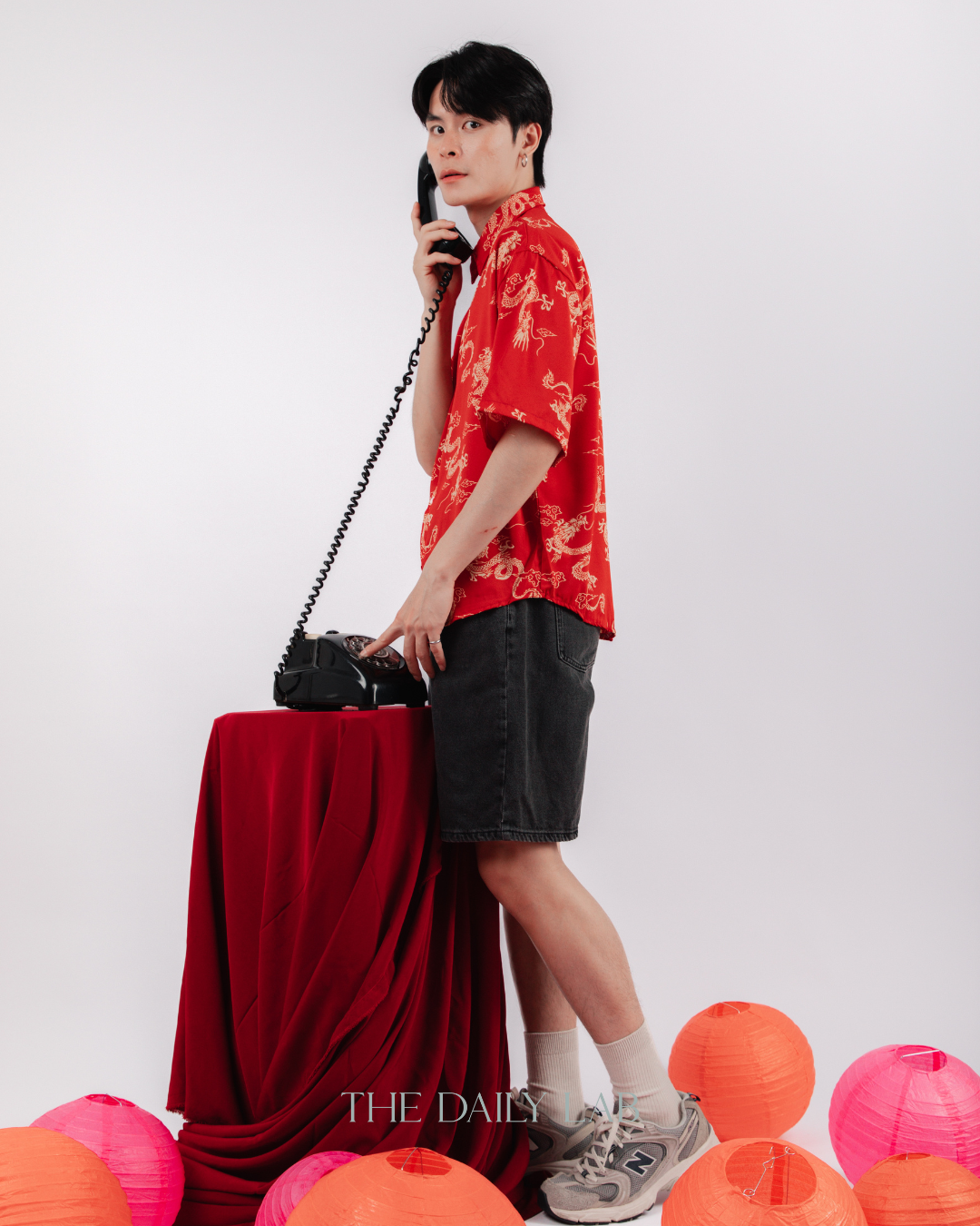 Gold Dragon Chinese Shirt in Red