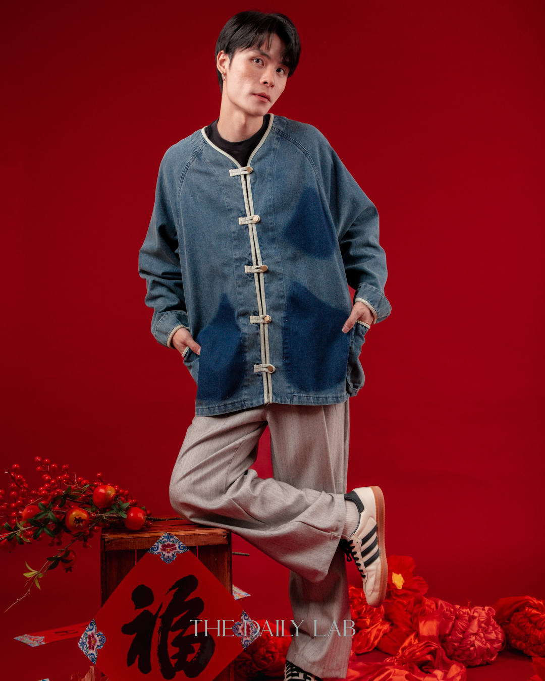 Casual V-Neck Denim Cardigan