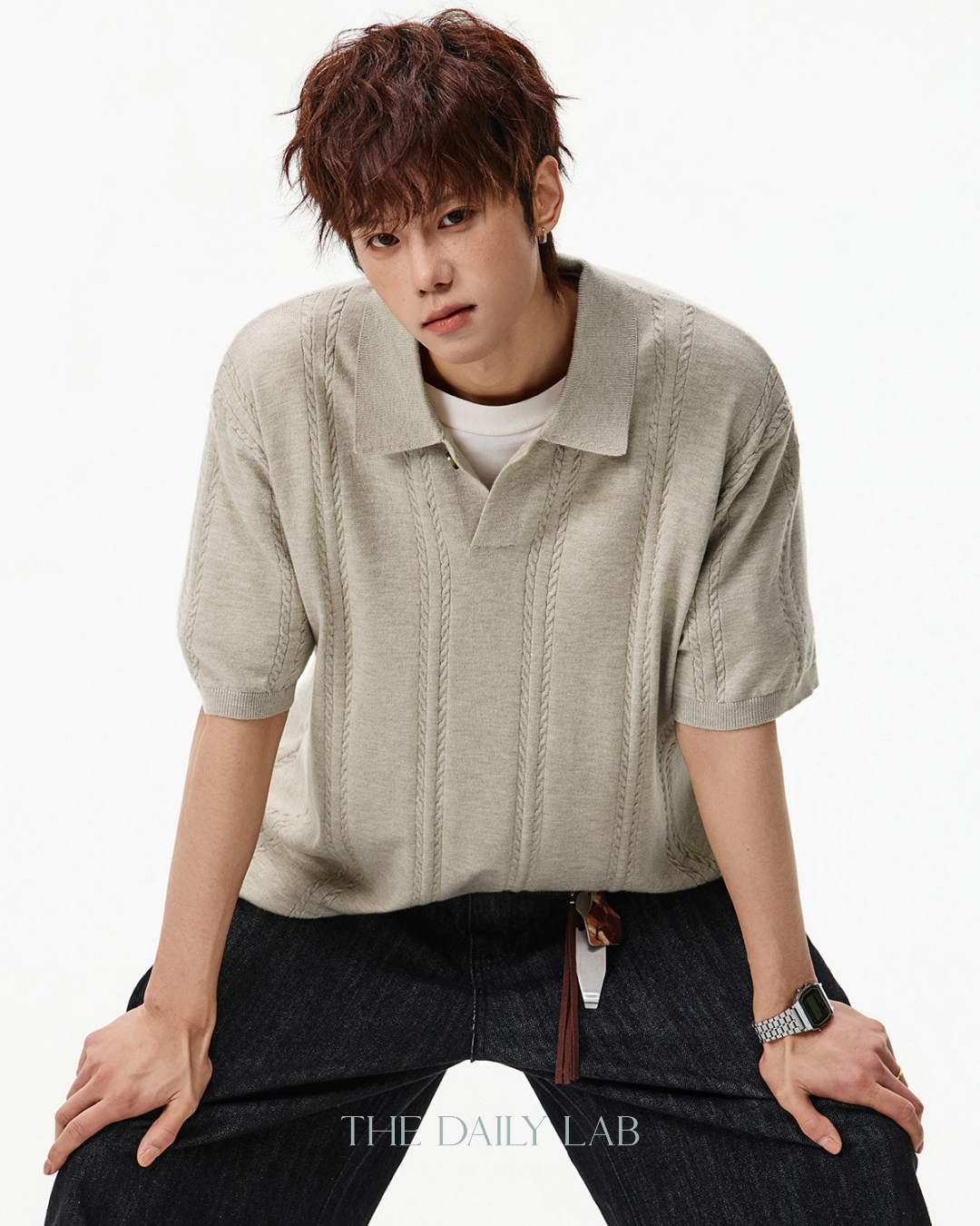 Coast Club Knit Polo in Beige