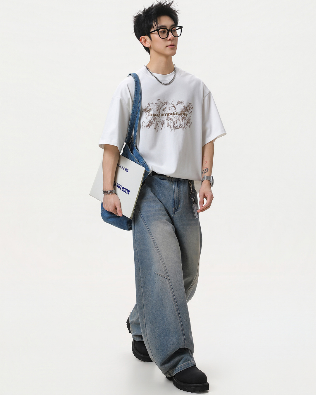 Urban Graffiti Graphic Tee in White