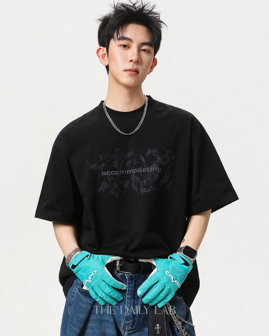 Urban Graffiti Graphic Tee in Black