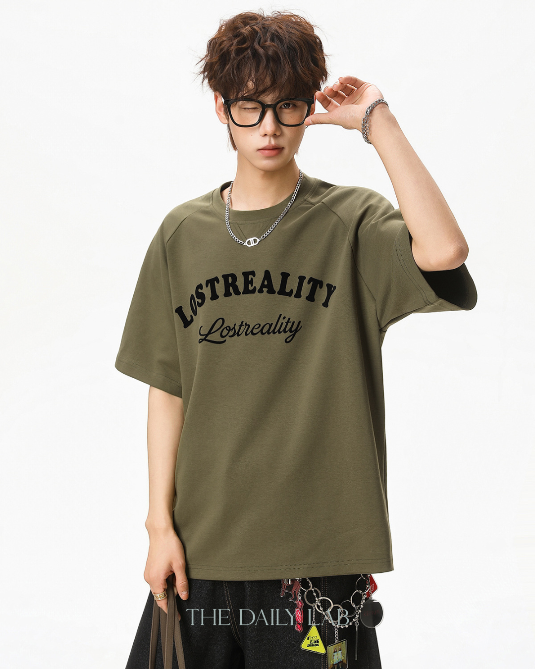 Lost Reality Vintage Graphic Tee in Green