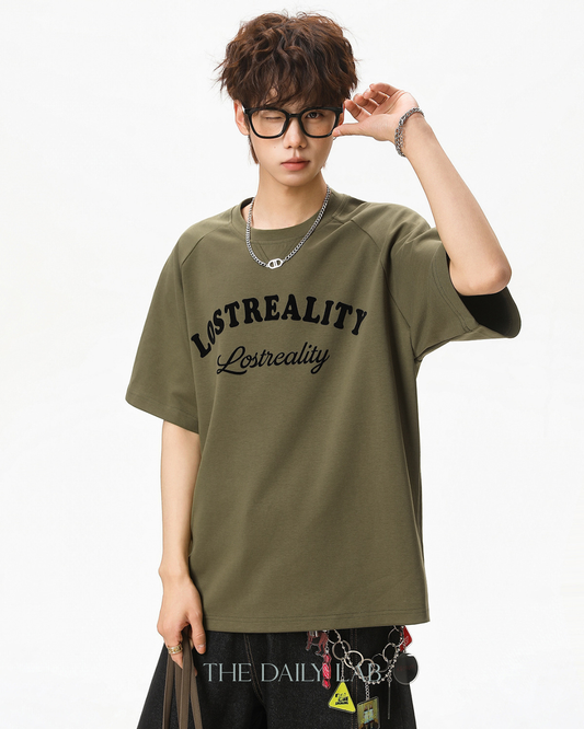Lost Reality Vintage Graphic Tee in Green