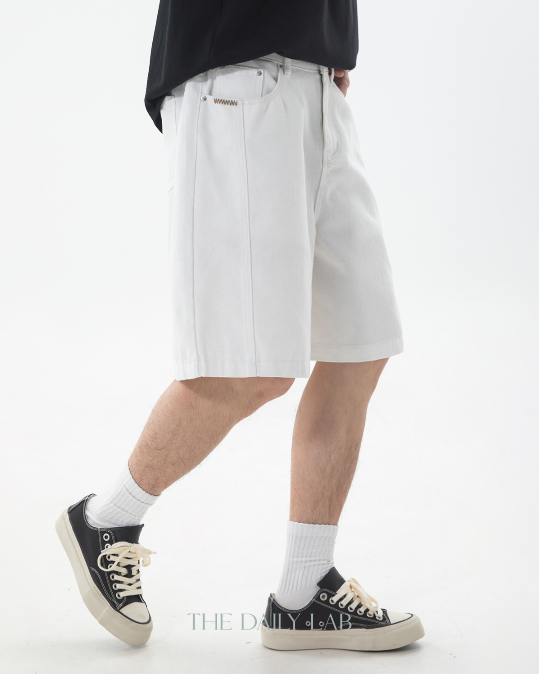 Twill Utility Shorts in White