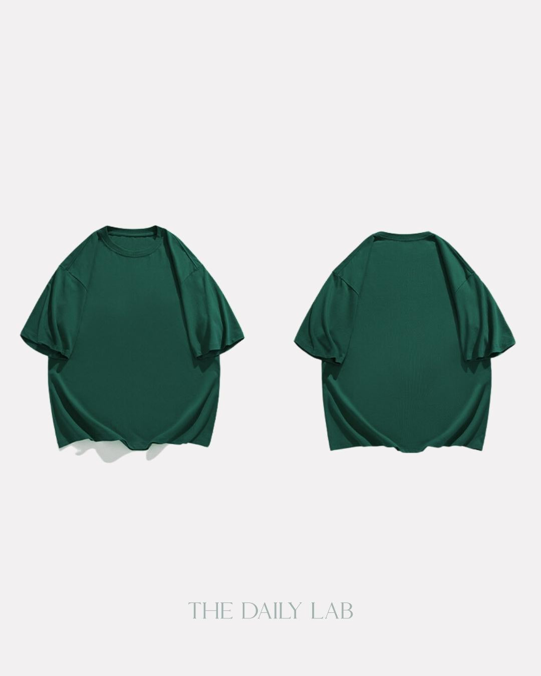 200G Cotton Oversized Tee in Green (Size XL)