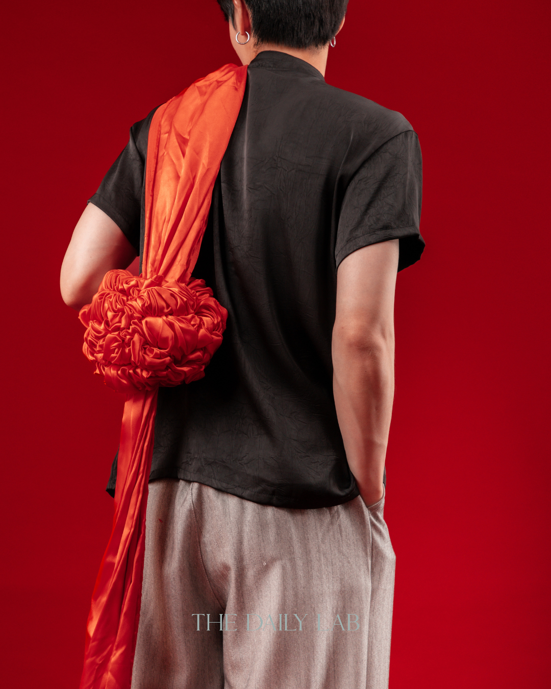 Crimson Knot Tang Shirt in Black