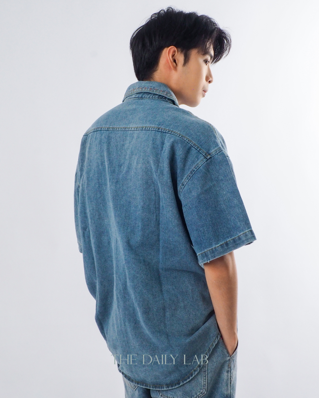 Retro Cartoon Embroidered Denim Shirt