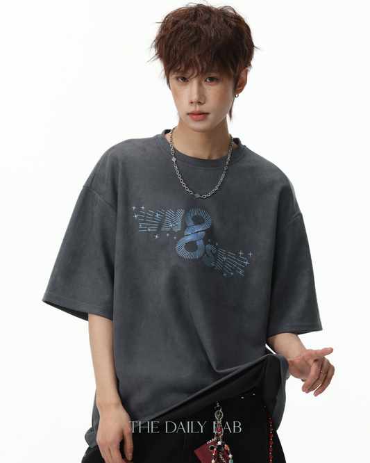 Infinity Motion Graphic Tee in Grey