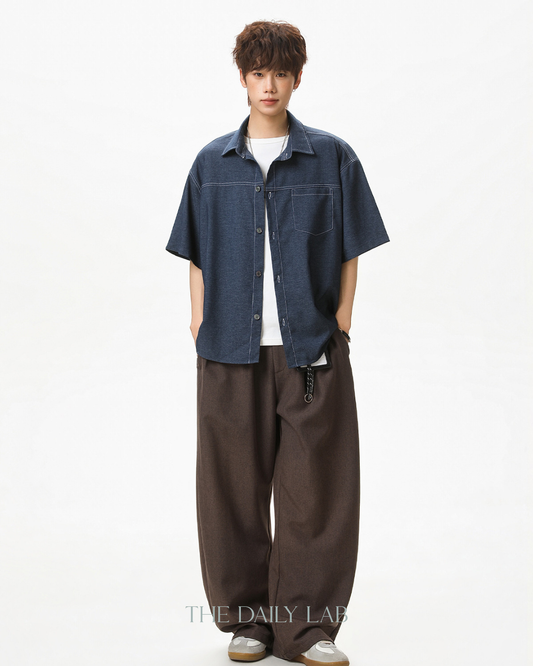 Heritage Stitch Shirt in Dark Blue
