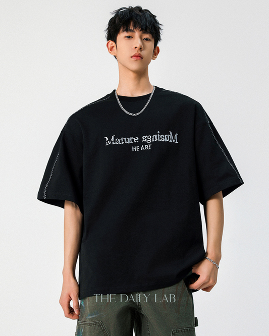 Mature Sgnisum Cotton Tee in Black