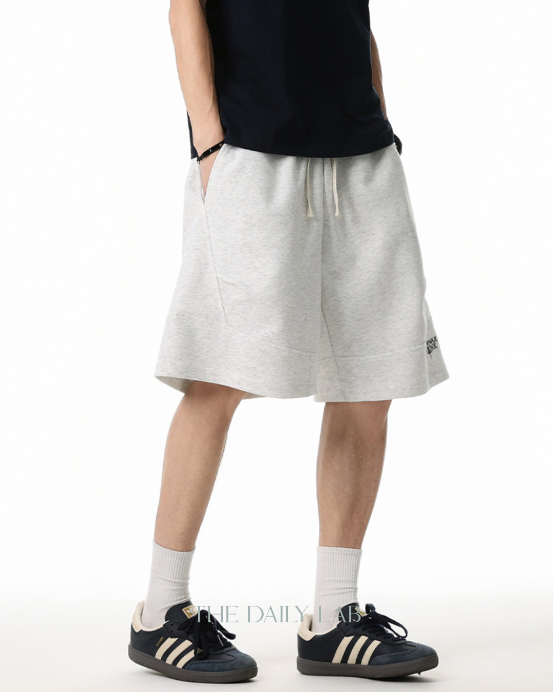 Vintage Patchwork Embroidered Shorts in White
