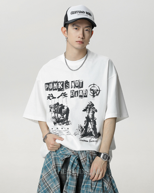 Punks Not Dead Cotton Tee in White