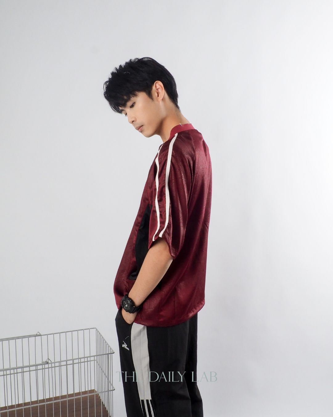 American Vintage Football Tee in Maroon