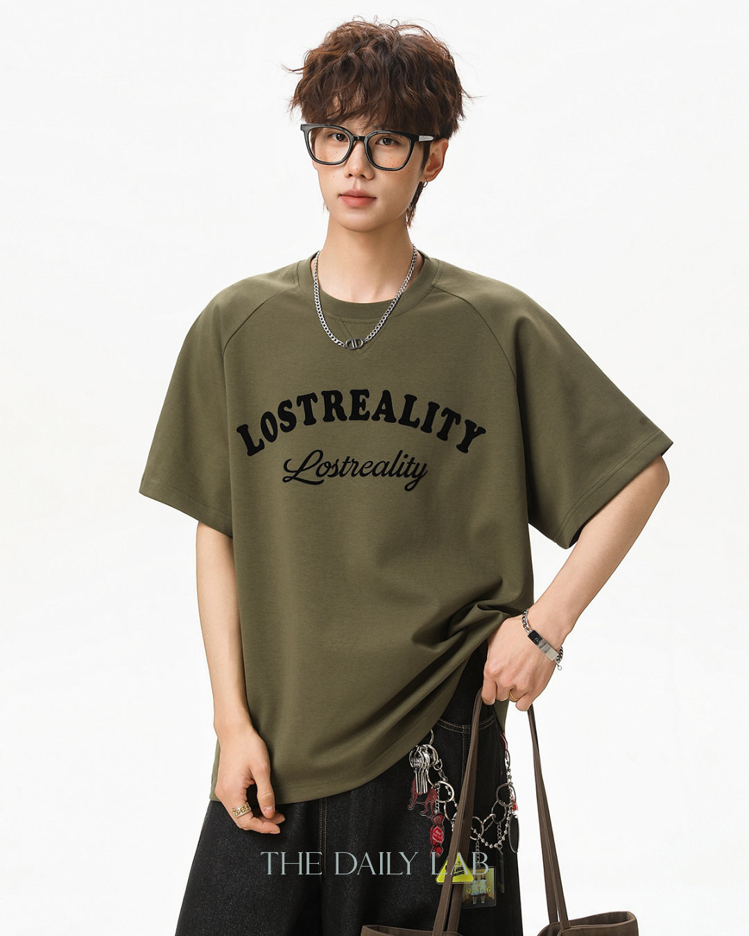 Lost Reality Vintage Graphic Tee in Green