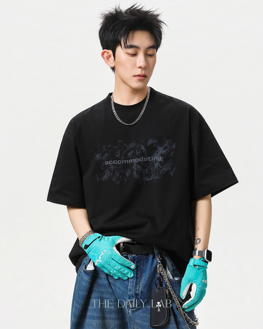 Urban Graffiti Graphic Tee in Black