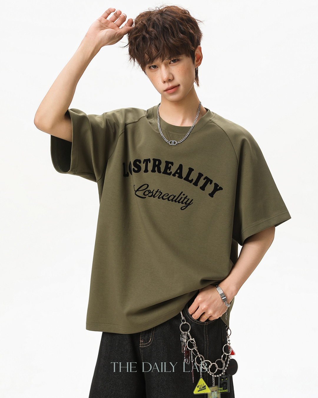 Lost Reality Vintage Graphic Tee in Green