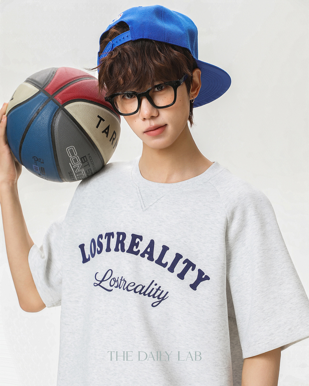Lost Reality Vintage Graphic Tee in Light Grey