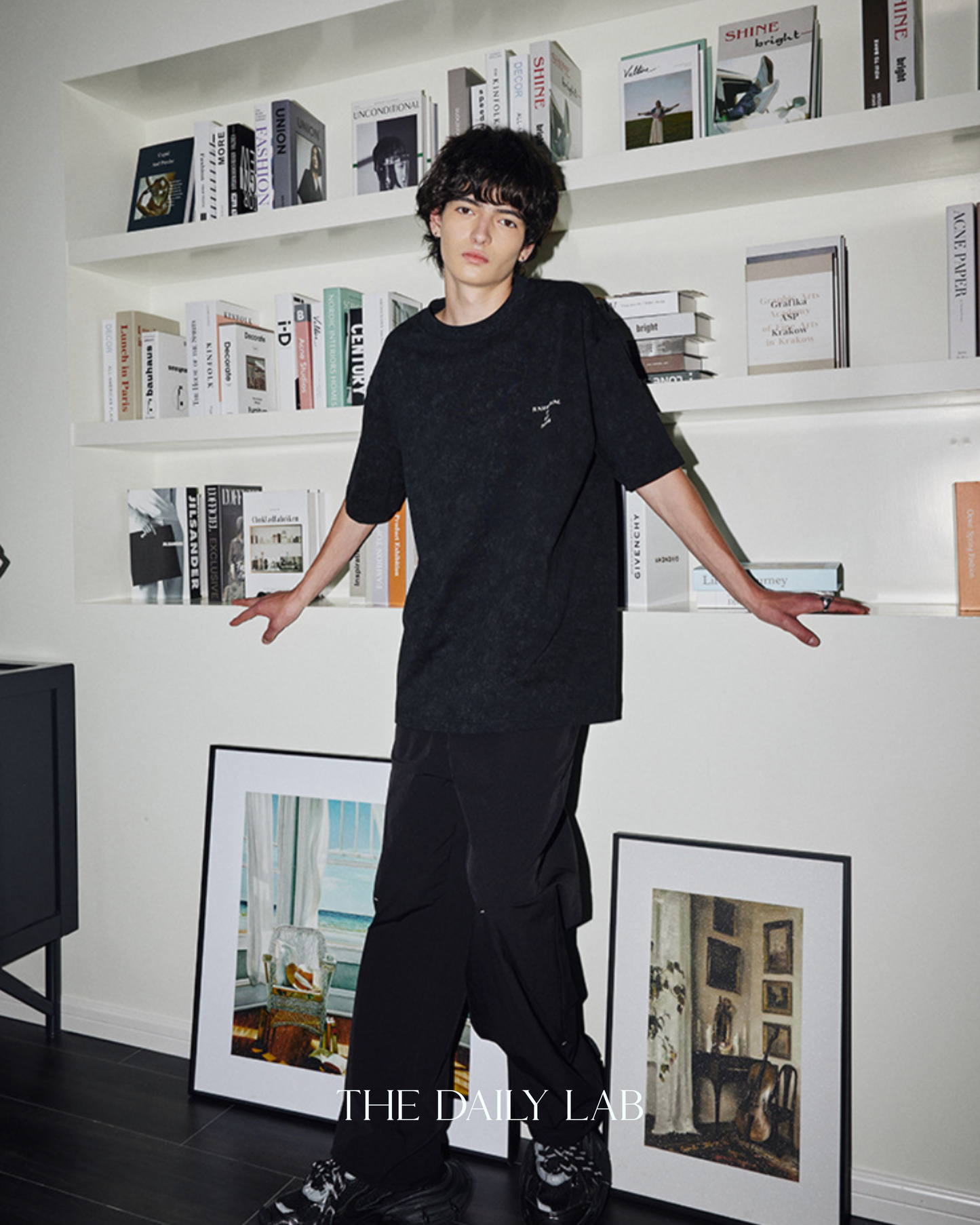 250G Unfollowing Oversized Shirt in Washed Black