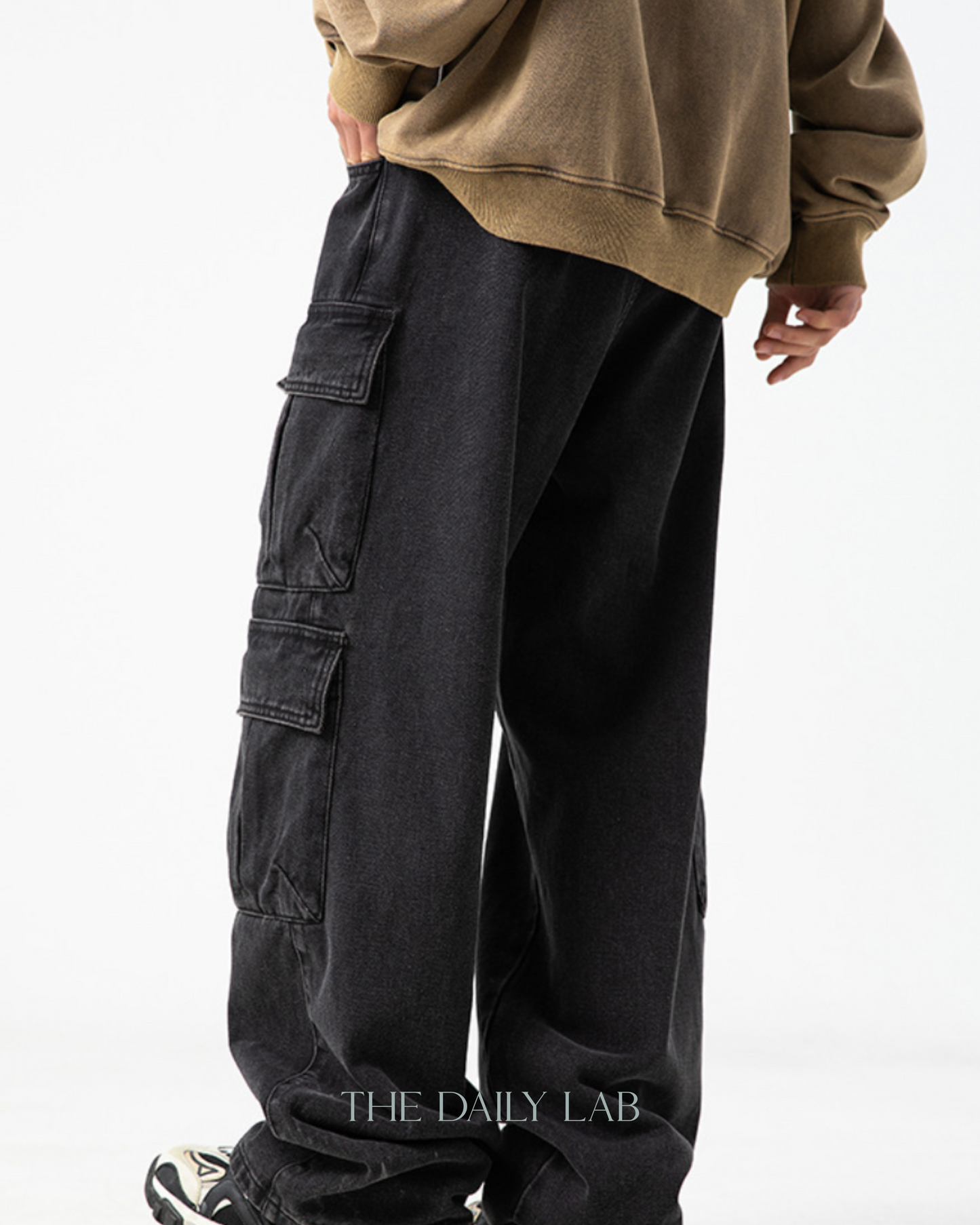 Washed Vintage Denim Pants in Black