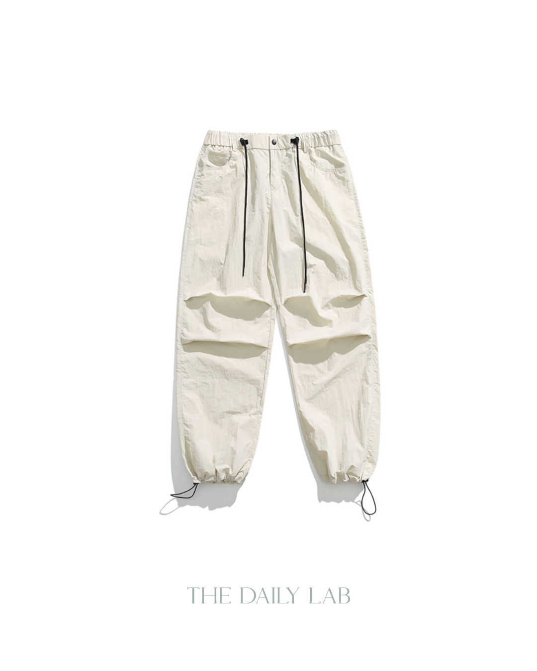 Nylon Pocketed Cargo Pants in Beige